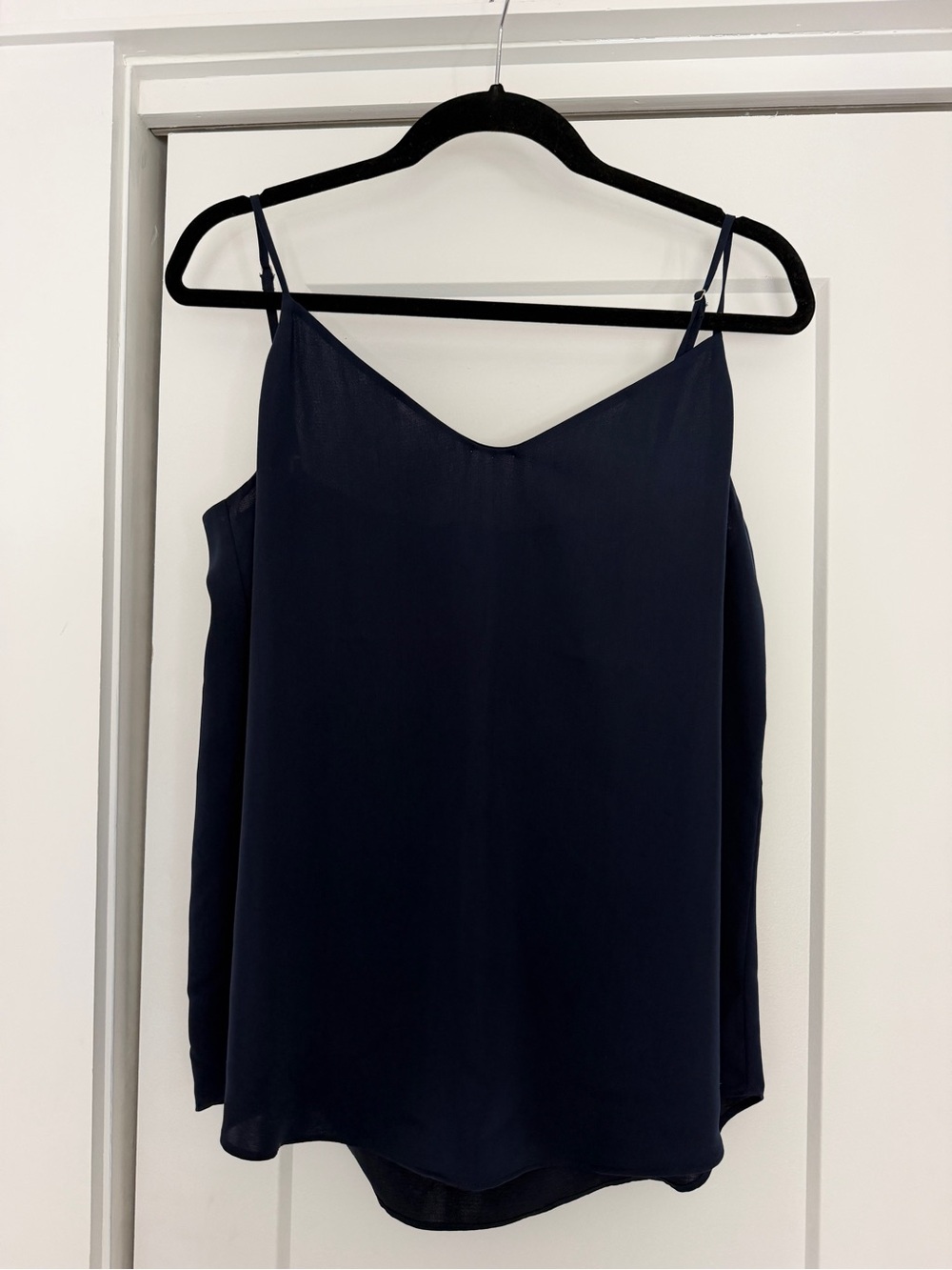 J. Crew Navy Satin Spaghetti-Strap V-neck Cami